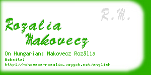 rozalia makovecz business card
