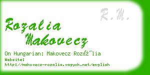 rozalia makovecz business card